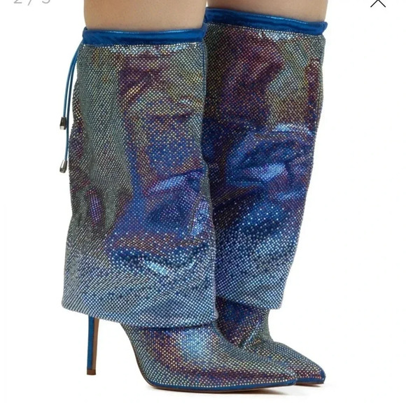 Azalea Wang  Blue Wishful Pointed Toe Bootie - Picture 5 of 9